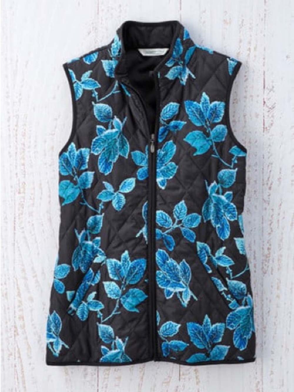 Coldwater Creek Frosted Leaves Quilted Vest for All Seasons